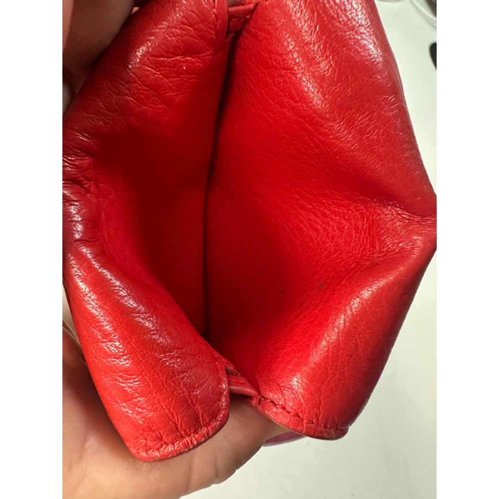 Women's BALENCIAGA Red Leather Envelope Wallet One Size - Picture 6 of 8